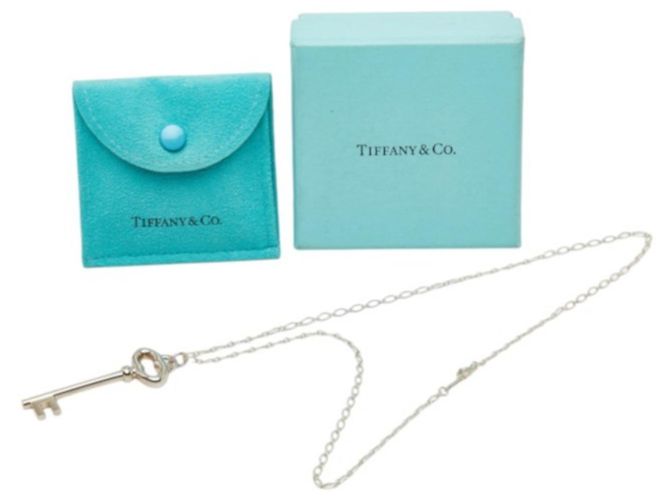 Autre Marque Collana con pendente a chiave ovale Tiffany & Co. in argento 925 - vista 8
