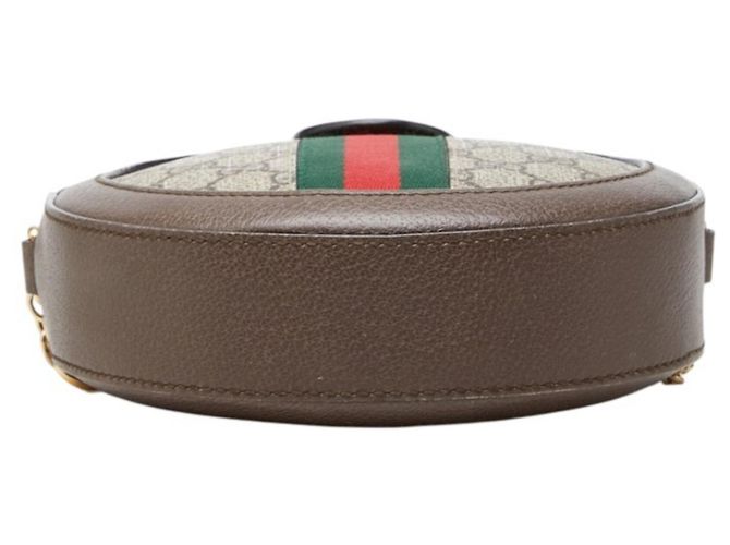 Borsa a tracolla con catena Gucci Ophidia GG Supreme Marrone - vista 3