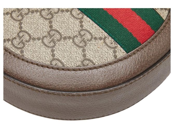 Borsa a tracolla con catena Gucci Ophidia GG Supreme Marrone - vista 5