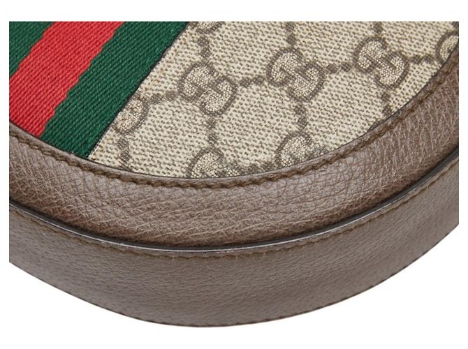 Borsa a tracolla con catena Gucci Ophidia GG Supreme Marrone - vista 6