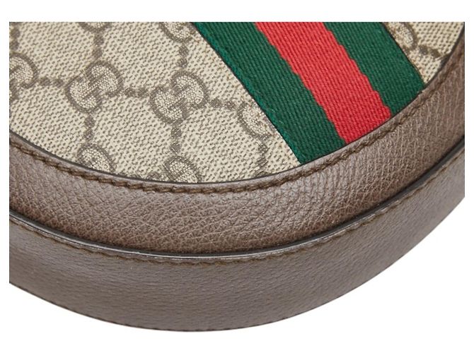 Borsa a tracolla con catena Gucci Ophidia GG Supreme Marrone - vista 7