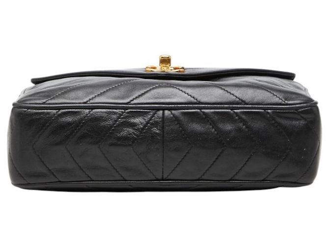 Borsa a tracolla Chanel Chevron V-Stitch Coco Mark Chain Nero - vista 3