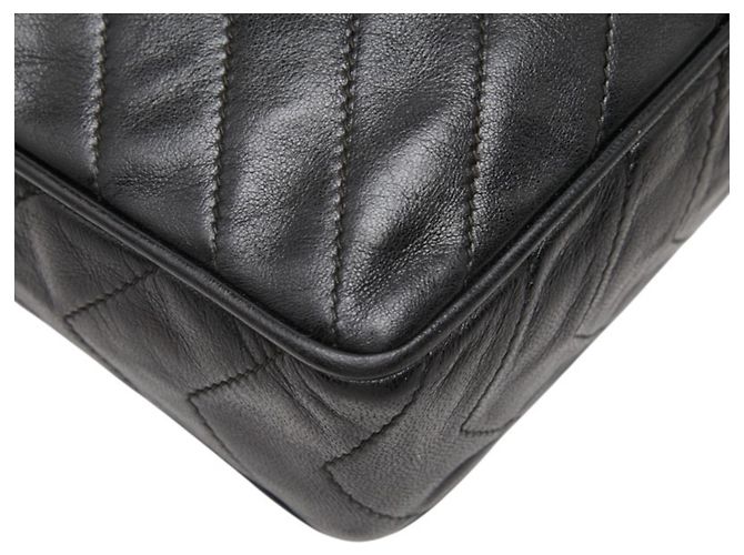 Borsa a tracolla Chanel Chevron V-Stitch Coco Mark Chain Nero - vista 5