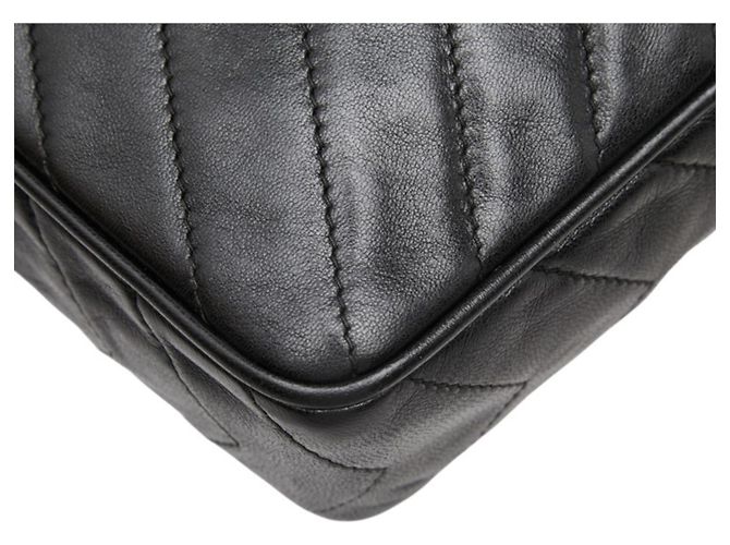 Borsa a tracolla Chanel Chevron V-Stitch Coco Mark Chain Nero - vista 6