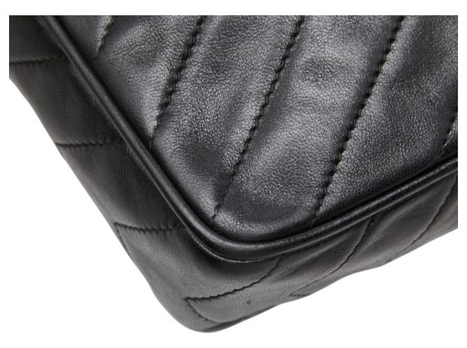 Borsa a tracolla Chanel Chevron V-Stitch Coco Mark Chain Nero - vista 7