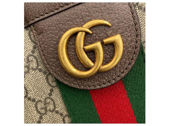 Gucci Ophidia GG Supreme Große Ledertote Braun - Ansicht 10