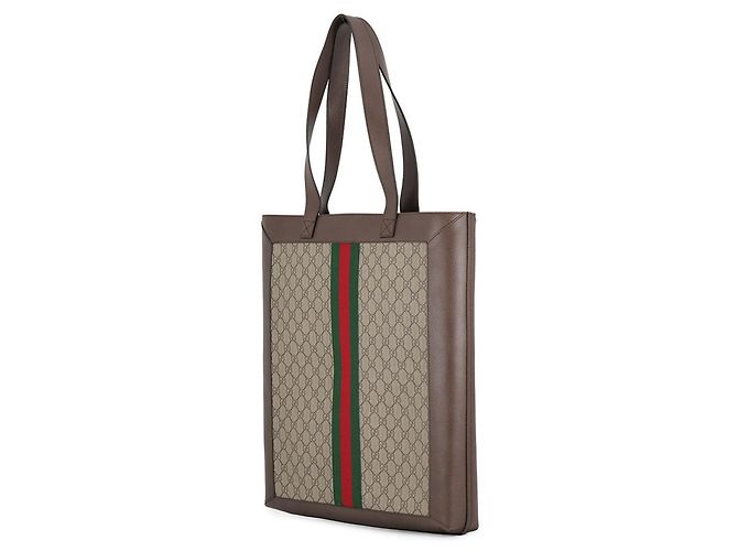 Gucci Ophidia GG Supreme Große Ledertote Braun - Ansicht 2