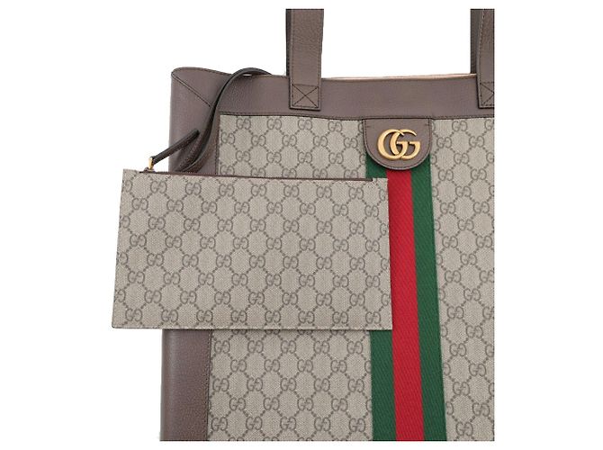 Gucci Ophidia GG Supreme Große Ledertote Braun - Ansicht 6