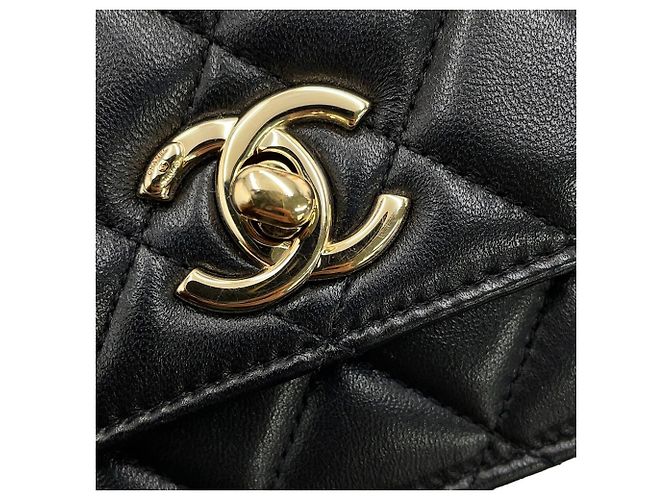 Portafoglio con catena Chanel in pelle d'agnello nera Nero - vista 10