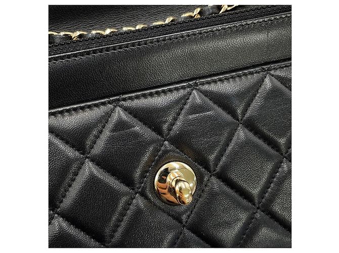 Portafoglio con catena Chanel in pelle d'agnello nera Nero - vista 11