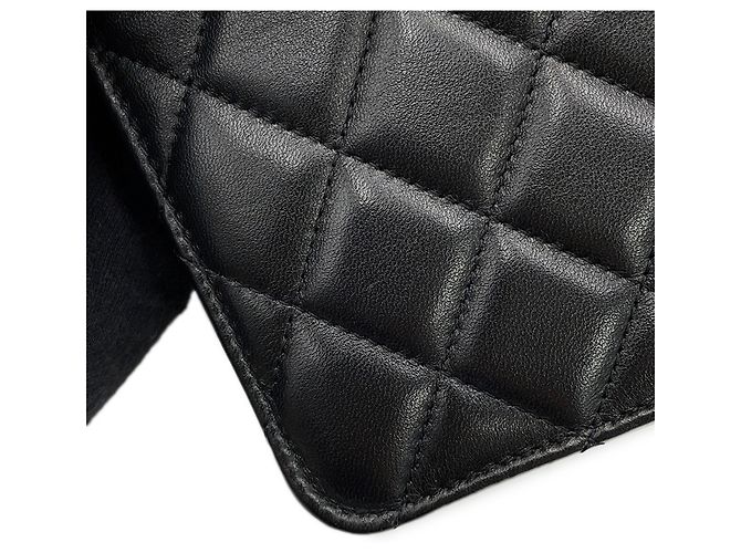 Portafoglio con catena Chanel in pelle d'agnello nera Nero - vista 8