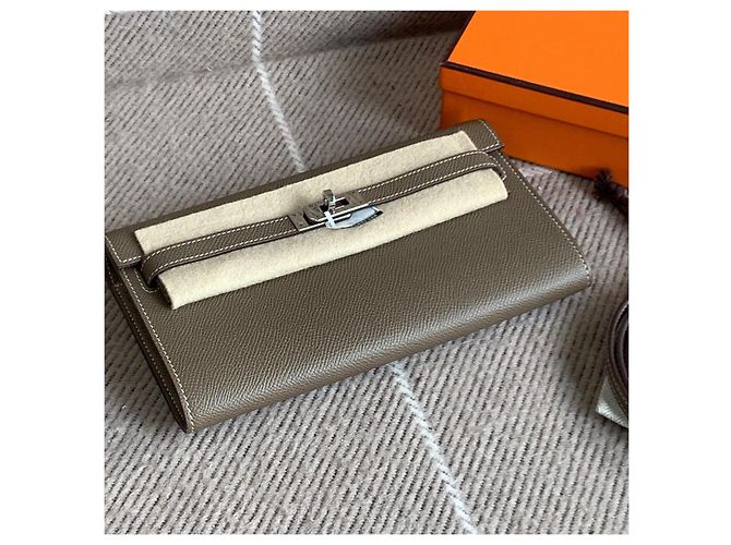 Hermès Kelly To Go Grigio Elephant Pelle Epsom - vista 5