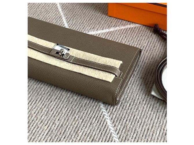 Hermès Kelly To Go Grigio Elephant Pelle Epsom - vista 8