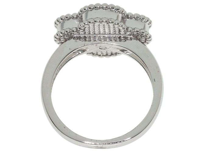 Van Cleef & Arpels Vintage Alhambra Ring aus Perlmutt und Diamanten - Ansicht 4