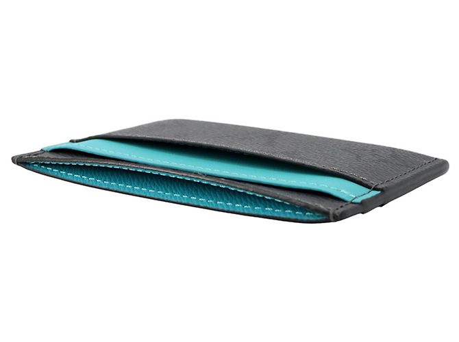 Louis Vuitton Monogram Eclipse Business Card Case Braun Türkis - Ansicht 2