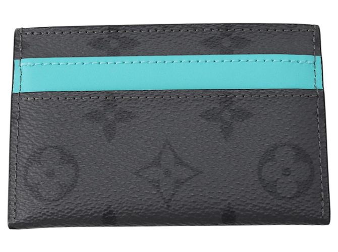 Louis Vuitton Monogram Eclipse Business Card Case Braun Türkis - Ansicht 3