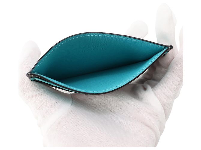 Louis Vuitton Monogram Eclipse Business Card Case Braun Türkis - Ansicht 4