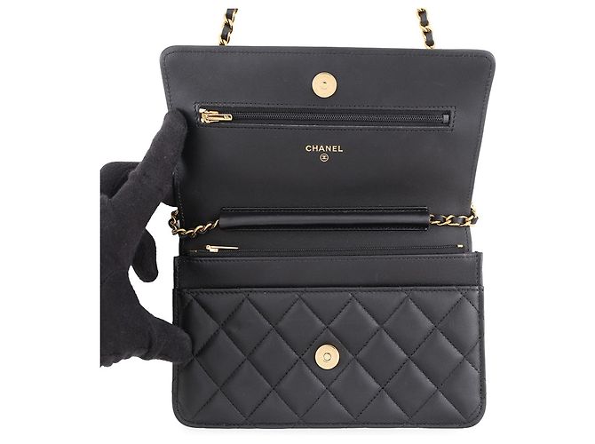 Chanel Classic Matelassé Chain Wallet Schwarz - Ansicht 5