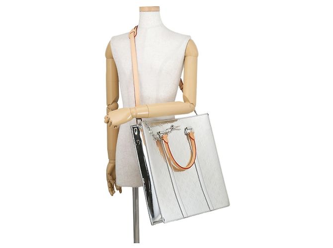 Sac Cabas Louis Vuitton Monogram Mirror Sac Plat Argenté - vue 4