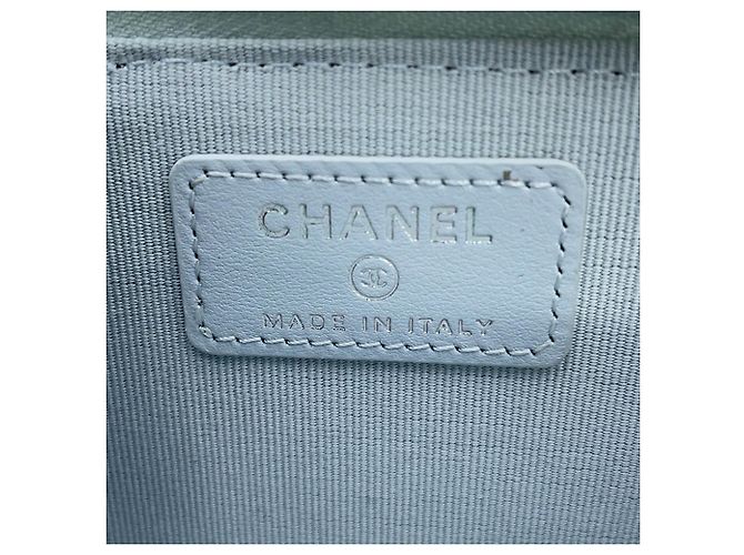 Chanel Matelassé Münzbeutel Hellblau - Ansicht 12