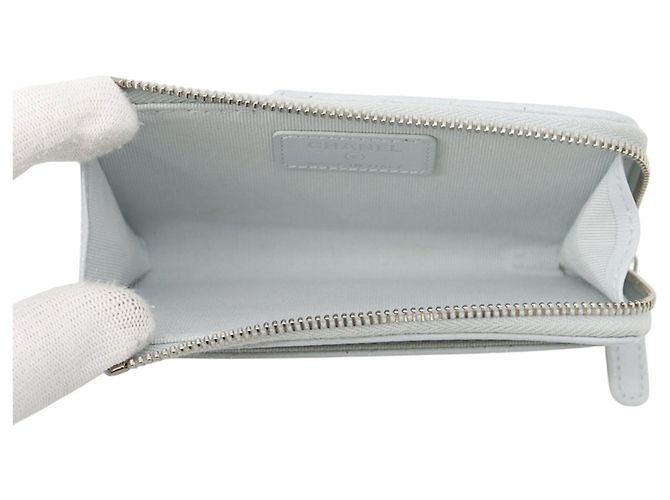 Chanel Matelassé Münzbeutel Hellblau - Ansicht 4