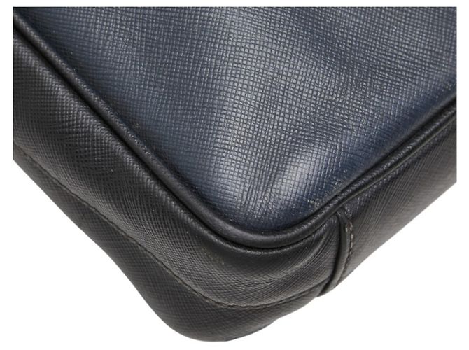 Saffiano Sac à main Prada avec plaque logo Triangle Noir - vue 5