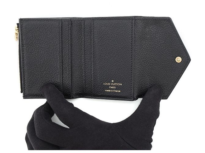 Louis Vuitton Monogram Empreinte Tri-fold Geldbörse Schwarz - Ansicht 4