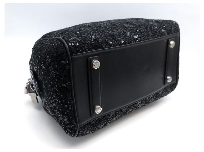 BORSA A MANO LOUIS VUITTON SPEEDY 30 SUNSHINE EXPRESS SEQUINS M40801 Nero - vista 3