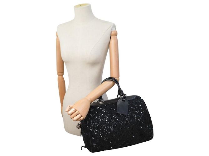 BORSA A MANO LOUIS VUITTON SPEEDY 30 SUNSHINE EXPRESS SEQUINS M40801 Nero - vista 5
