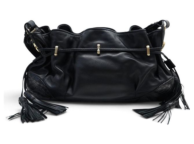 NUOVA BORSA A TRACCOLLA LANCEL LES LIONNES IN PELLE EFFETTO COCCO NERA Nero - vista 2