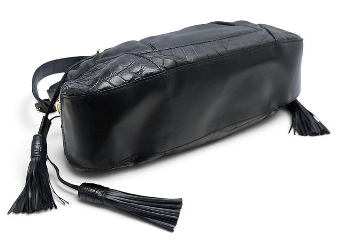 NUOVA BORSA A TRACCOLLA LANCEL LES LIONNES IN PELLE EFFETTO COCCO NERA Nero - vista 3