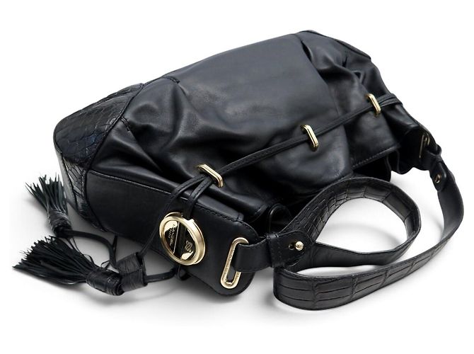 NUOVA BORSA A TRACCOLLA LANCEL LES LIONNES IN PELLE EFFETTO COCCO NERA Nero - vista 4