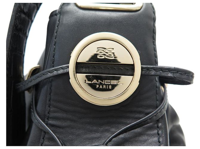 NUOVA BORSA A TRACCOLLA LANCEL LES LIONNES IN PELLE EFFETTO COCCO NERA Nero - vista 6
