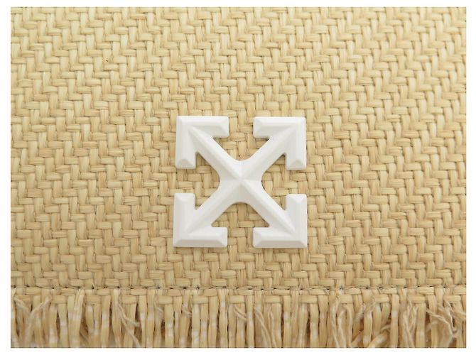 BORSA A MANO NUOVA OFF WHITE JITNEY 0.5 OWNN022S22 RAPHIA A TRACCOLLA Beige - vista 6