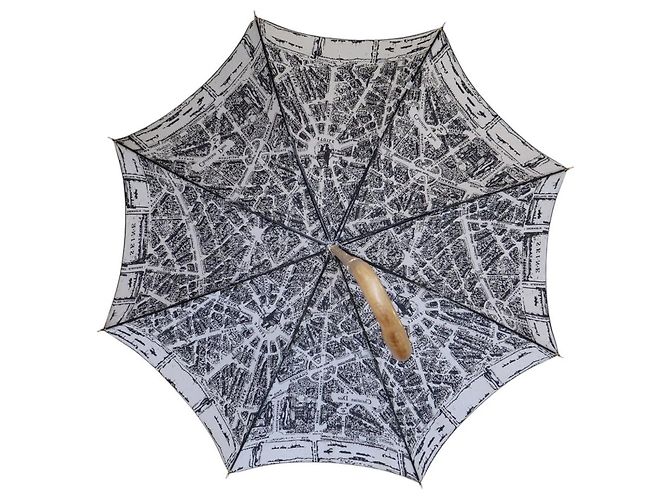 OMBRELLO A CANNO CHRISTIAN DIOR PLAN DE PARIS TELA BLU E LEGNO Blu navy - vista 5