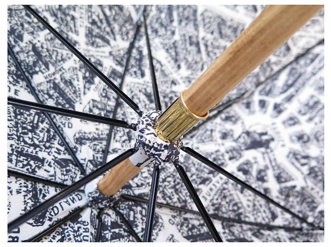 OMBRELLO A CANNO CHRISTIAN DIOR PLAN DE PARIS TELA BLU E LEGNO Blu navy - vista 7