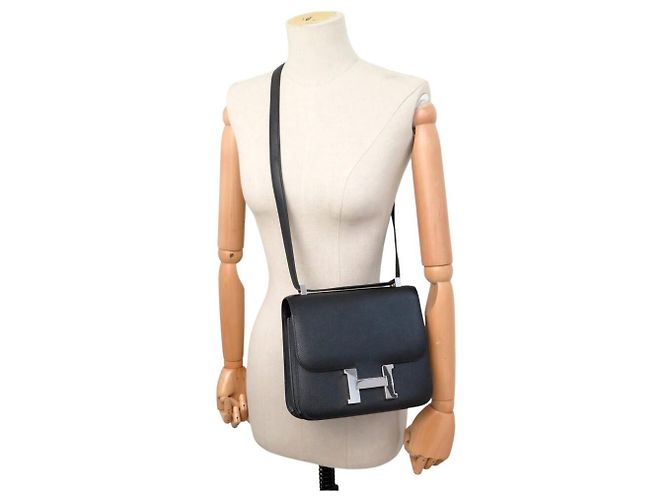 Hermès BORSA A MANO HERMES CONSTANCE 24 IN PELLE EPSOM NERA PALLADIO TRACOLLA Nero - vista 5