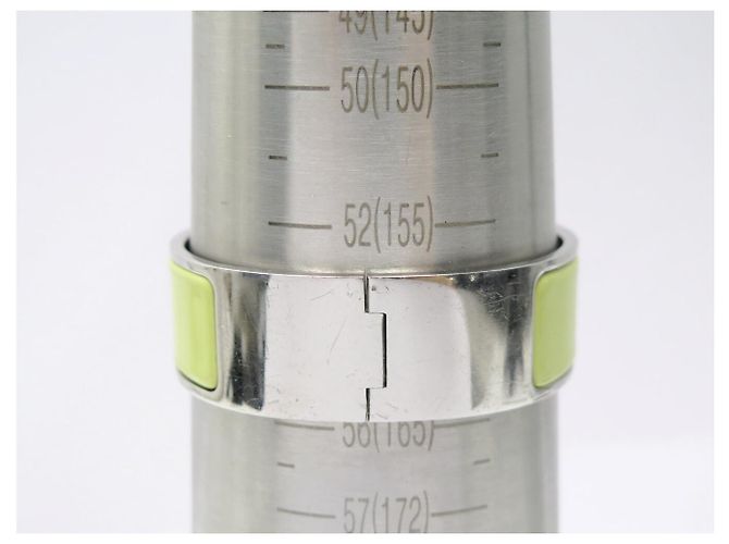Hermès BRACCIALE HERMES CLIC CLAC H LARGE IN ACCIAIO PALLADIATO & SMALTO VERDE T16 BANGLE - vista 10