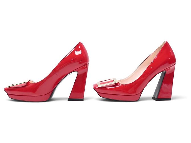 NEU ROGER VIVIER SCHUHE VIV SQUARE PLATFORME PUMPS 36 ROTES LEDER - Ansicht 2