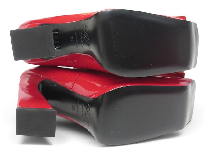 NEU ROGER VIVIER SCHUHE VIV SQUARE PLATFORME PUMPS 36 ROTES LEDER - Ansicht 6