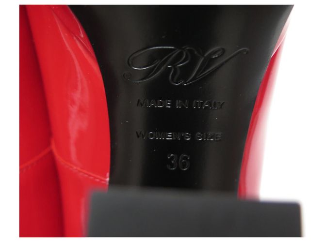 NEU ROGER VIVIER SCHUHE VIV SQUARE PLATFORME PUMPS 36 ROTES LEDER - Ansicht 7