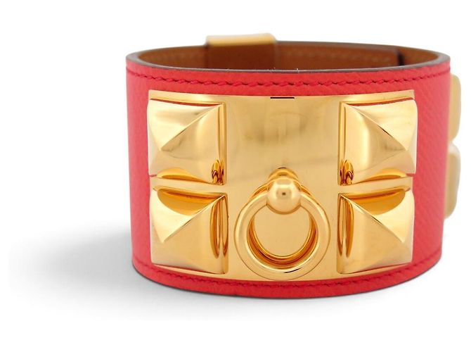 Hermès NEU HERMES COLLIER DE CHIEN MEDOR ARMBAND EPSOM LEDER ROSA T2 S MANSCHETTE - Ansicht 2