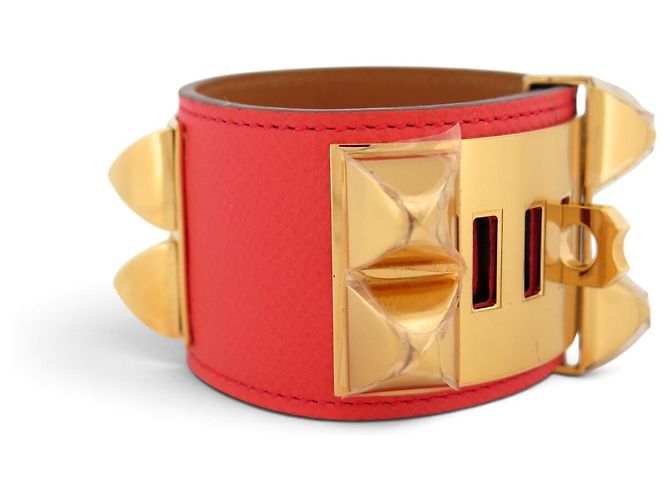 Hermès NEU HERMES COLLIER DE CHIEN MEDOR ARMBAND EPSOM LEDER ROSA T2 S MANSCHETTE - Ansicht 3