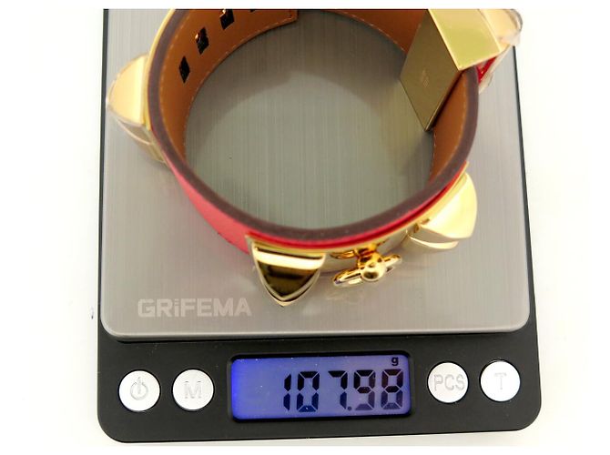 Hermès NEU HERMES COLLIER DE CHIEN MEDOR ARMBAND EPSOM LEDER ROSA T2 S MANSCHETTE - Ansicht 8