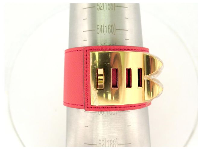 Hermès NEU HERMES COLLIER DE CHIEN MEDOR ARMBAND EPSOM LEDER ROSA T2 S MANSCHETTE - Ansicht 9