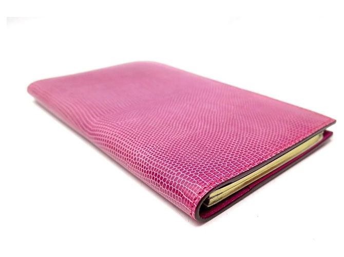 Hermès NEW HERMES LIZARD LEATHER DIARY COVER + ALPHABETICAL INDEX Pink - view 3