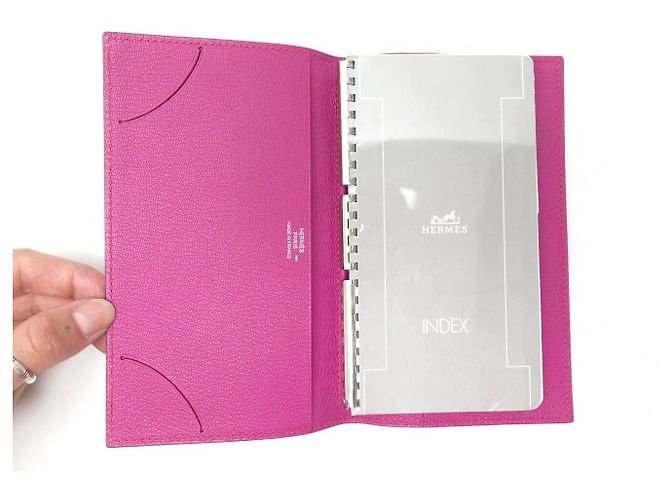 Hermès NEW HERMES LIZARD LEATHER DIARY COVER + ALPHABETICAL INDEX Pink - view 5