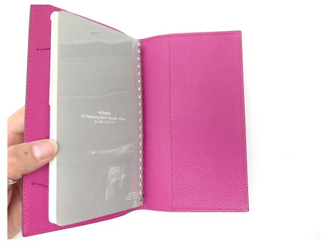 Hermès NEW HERMES LIZARD LEATHER DIARY COVER + ALPHABETICAL INDEX Pink - view 8