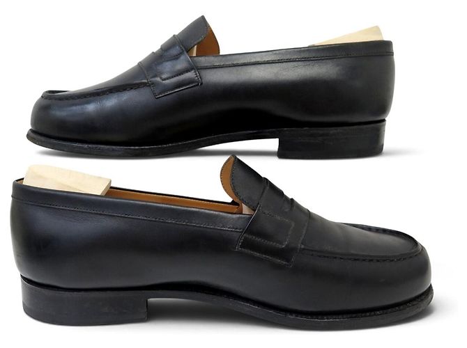 SCARPE JM WESTON MOCASSINI 180 9F 43 LARGE 43.5 PELLE NERA CALZATURE Nero - vista 2