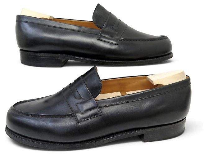 SCARPE JM WESTON MOCASSINI 180 9F 43 LARGE 43.5 PELLE NERA CALZATURE Nero - vista 3